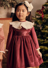 The Velvet Burgundy Dress Baby Girl Look Look  from Pepa London US