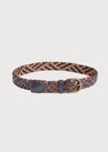 Navy & Brown Leather Braided Belt Belts & Braces  from Pepa London US