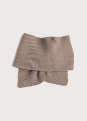 Knitted Merino Wool Winter Scarf in Oatmeal (S-L) Knitted Accessories  from Pepa London US