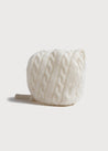 White Cashmere Knitted Bonnet (0-3mths) Knitted Accessories  from Pepa London US