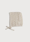 White Cashmere Knitted Bonnet (0-3mths) Knitted Accessories  from Pepa London US