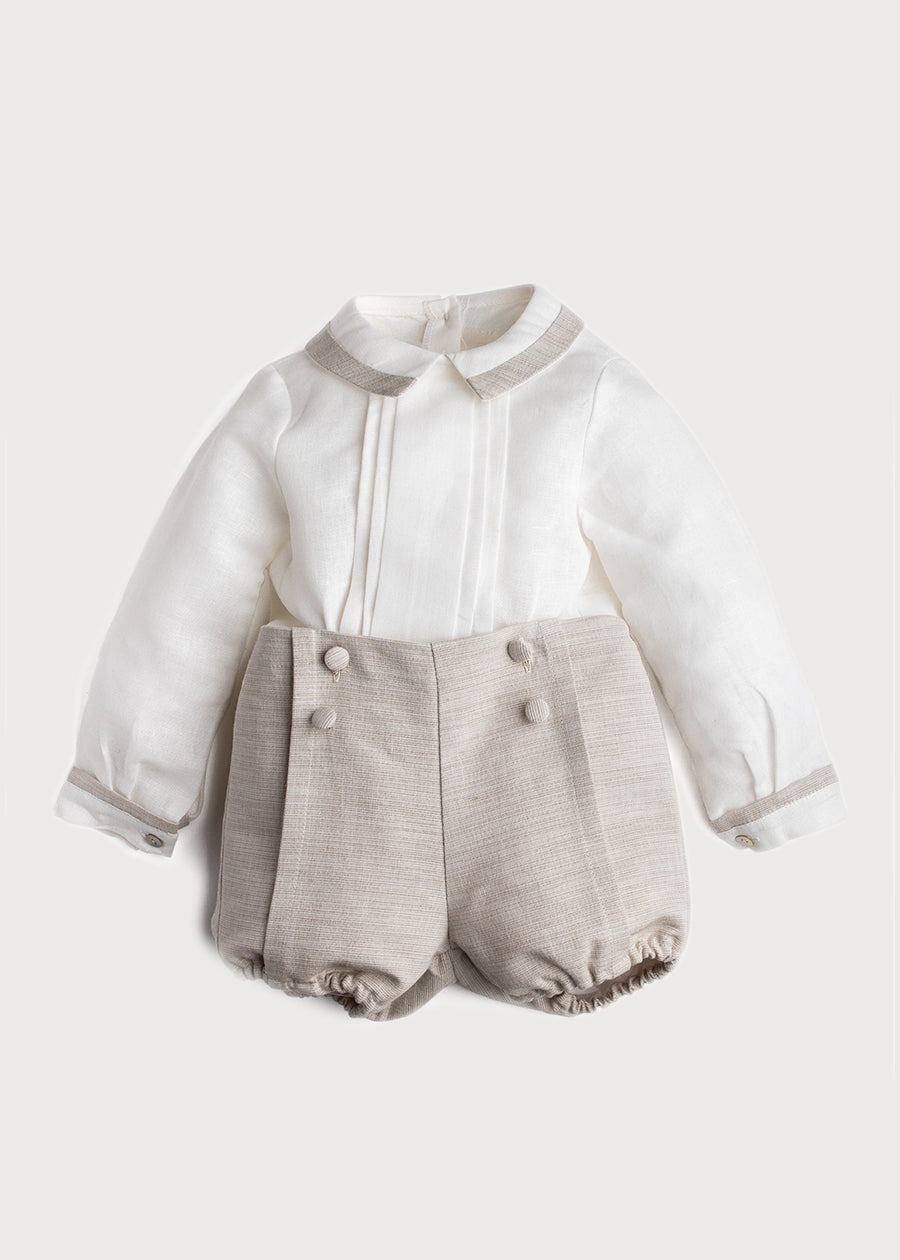 Beige Linen Celebration Set (12mths-3yrs) SETS from Pepa London