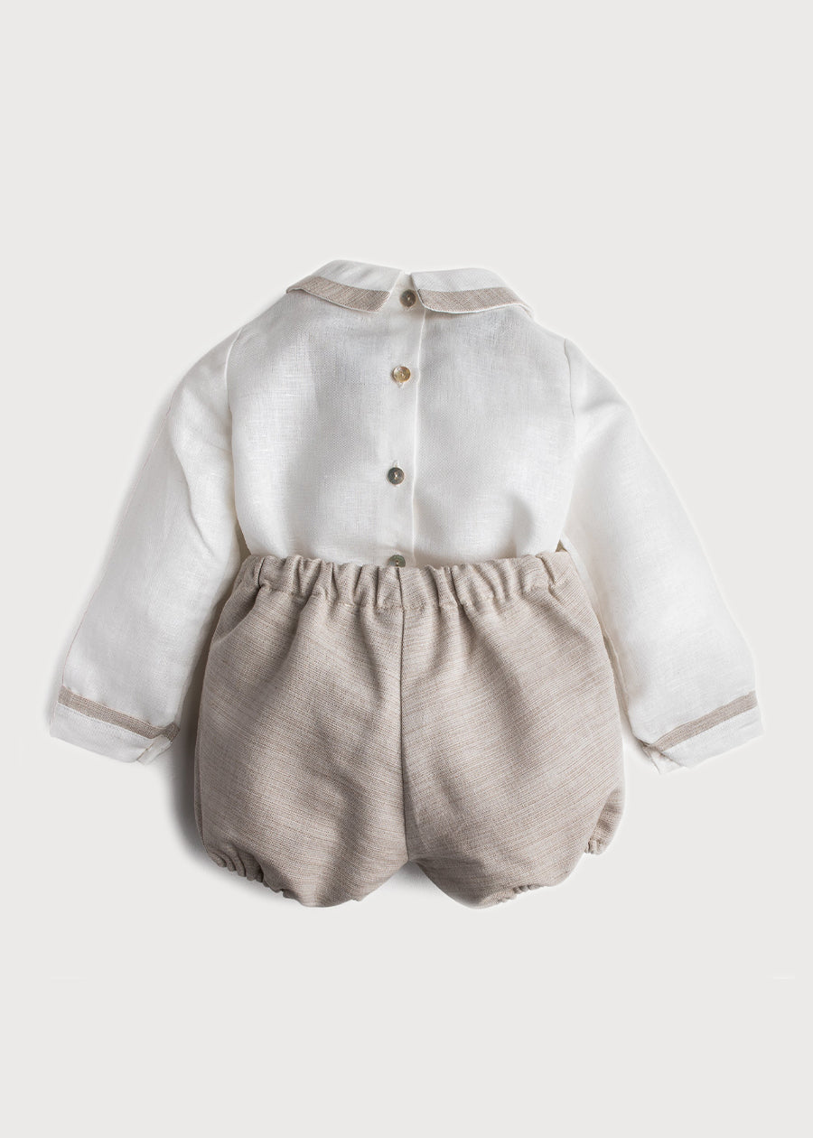 Beige Linen Celebration Set (12mths-3yrs) SETS from Pepa London