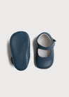 Leather Mary Jane Pram Shoes in Classic Blue (17-20EU) Shoes  from Pepa London US