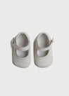 Leather Mary Jane Pram Shoes in Ivory (17-20EU) Shoes  from Pepa London US