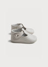 T-Bar Leather Pram Shoes in Ivory (17-20EU) Shoes from Pepa London US