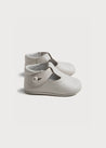 T-Bar Leather Pram Shoes in Ivory (17-20EU) Shoes  from Pepa London US