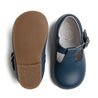 T-Bar Leather Baby Shoes in French Blue (20-24EU) Shoes  from Pepa London US