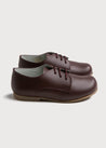 Leather Lace-Up Burgundy Shoes (20-34EU) Shoes  from Pepa London US