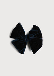 Velvet Big-Bow Clip in Navy HAIR ACCESSORIES from Pepa London