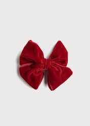 Velvet Big-Bow Clip in Red HAIR ACCESSORIES from Pepa London US