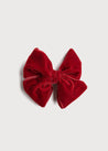 Velvet Big-Bow Clip in Red Hair Accessories  from Pepa London US