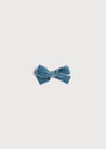 Velvet Medium-Bow Clip in Blue Hair Accessories from Pepa London US