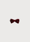 Velvet Medium-Bow Clip in Burgundy Hair Accessories from Pepa London US