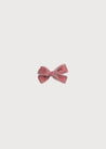 Velvet Medium-Bow Clip in Pink Hair Accessories from Pepa London US