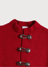 Toggle Fastening Knitted Cardigan in Red (12mths-10yrs) Knitwear  from Pepa London US