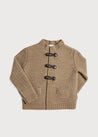 Toggle Fastening Knitted Cardigan in Oatmeal (12-10yrs) Knitwear  from Pepa London US