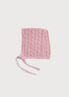 Pink Cashmere Knitted Bonnet (0-3mths) Knitted Accessories  from Pepa London US