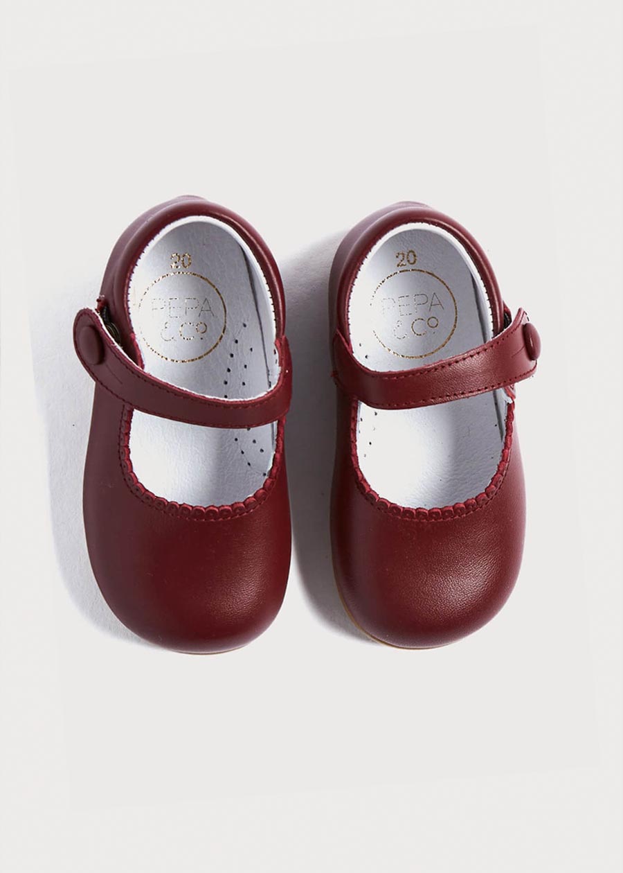 Mary Jane Baby Shoes in Burgundy (20-24EU) SHOES from Pepa London