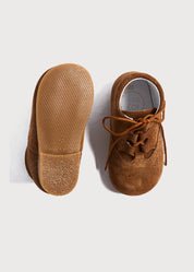 Suede Oxford Baby Booties in Brown (20-24EU) Shoes from Pepa London US