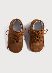 Suede Oxford Baby Booties in Brown (20-24EU) Shoes from Pepa London US
