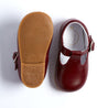 Leather Burgundy T-Bar Baby Shoes Shoes  from Pepa London US