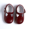 Leather Burgundy T-Bar Baby Shoes Shoes  from Pepa London US