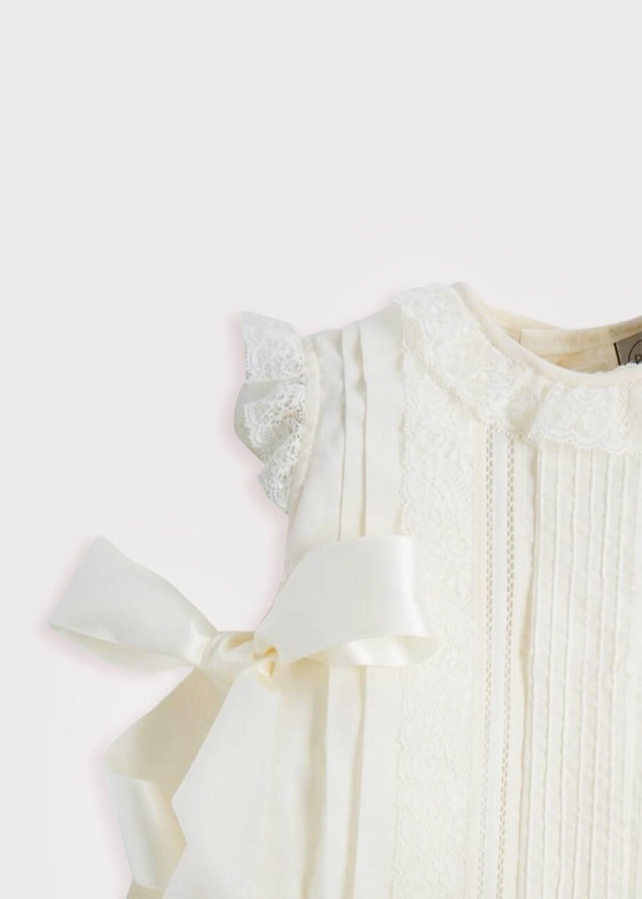 Cream Panelled Christening Gown (3mths-5yrs) Dresses from Pepa London US