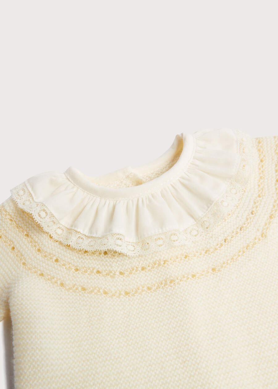 Knitted Celebration Set in Off-White (1-12mths) Knitted Sets from Pepa London US