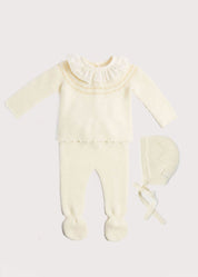 Knitted Celebration Set in Off-White (1-12mths) Knitted Sets from Pepa London US