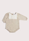 Delicate Beige Knitted Romper (3-12mths) Knitwear  from Pepa London US