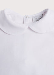 Peter Pan Collar Bodysuit in White (0mths-3yrs) Tops & Bodysuits from Pepa London US