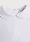 Peter Pan Collar Bodysuit in White (0mths-3yrs) Tops & Bodysuits from Pepa London US