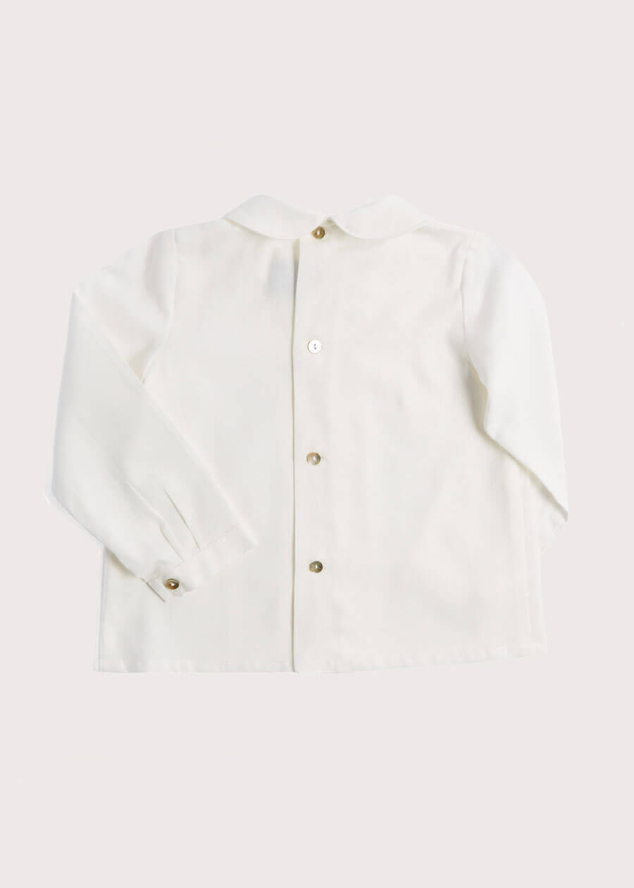 White Peter Pan Collar Shirt With Front Buttons (12mths-3yrs) Shirts from Pepa London US