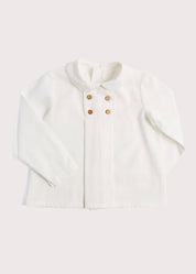 White Peter Pan Collar Shirt With Front Buttons (12mths-3yrs) Shirts from Pepa London US