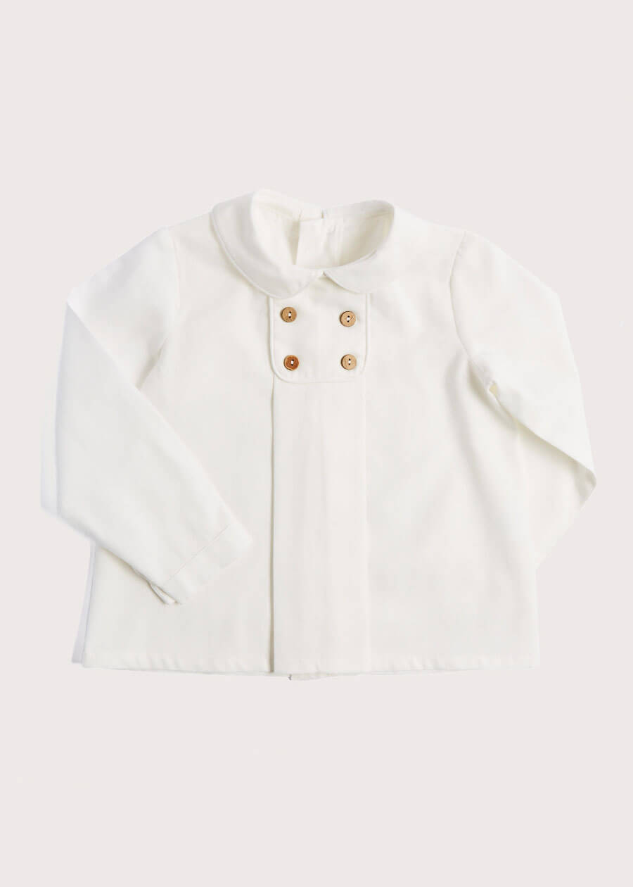 White Peter Pan Collar Shirt With Front Buttons (12mths-3yrs) Shirts from Pepa London