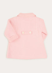Knitted Double Breasted Coat In Pink (6mths-2yrs) COATS from Pepa London US