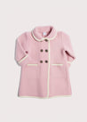 Austrian Double Breasted White Trim Baby Coat in Baby Pink (6mths-3yrs) Coats  from Pepa London US