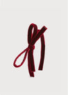 Velvet Hairband with Thin Burgundy Bow Hair Accessories  from Pepa London US