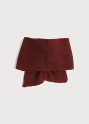 Knitted Merino Wool Scarf in Burgundy (S-M) Knitted Accessories from Pepa London US