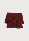 Knitted Merino Wool Scarf in Burgundy (S-M) Knitted Accessories  from Pepa London US