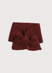 Knitted Merino Wool Scarf in Burgundy (S-M) Knitted Accessories from Pepa London US