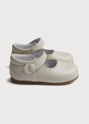Mary Jane Leather Baby Shoes in Ivory (20-24EU) SHOES from Pepa London US