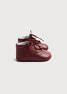 Oxford Pram Booties in Burgundy (17-20EU) Shoes  from Pepa London US