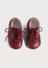 Oxford Baby Booties in Burgundy (20-26EU) Shoes  from Pepa London US