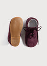 Suede Oxford Baby Booties in Burgundy (20-26EU) Shoes from Pepa London US