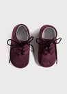 Suede Oxford Baby Booties in Burgundy (20-26EU) Shoes from Pepa London US