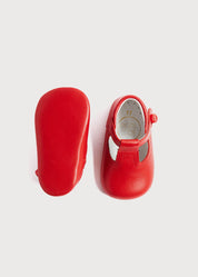 T-Bar Pram Shoes in Red (17-20EU) Shoes  from Pepa London