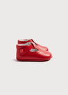 T-Bar Pram Shoes in Red (17-20EU) Shoes  from Pepa London US