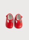 T-Bar Pram Shoes in Red (17-20EU) Shoes  from Pepa London US